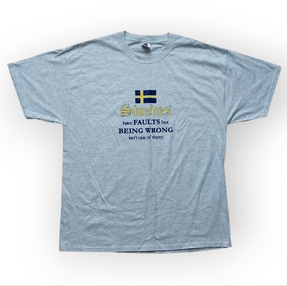 VINTAGE SWEDISH PRIDE HUMOR TEE - Picture 1 of 4